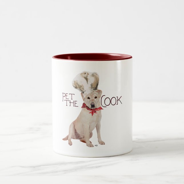 Caneca De Café Em Dois Tons Chef Labrador Retriever Amarelo (Centro)