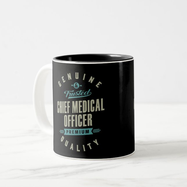 Caneca De Café Em Dois Tons Chefe do Serviço Médico (Frente Esquerda)