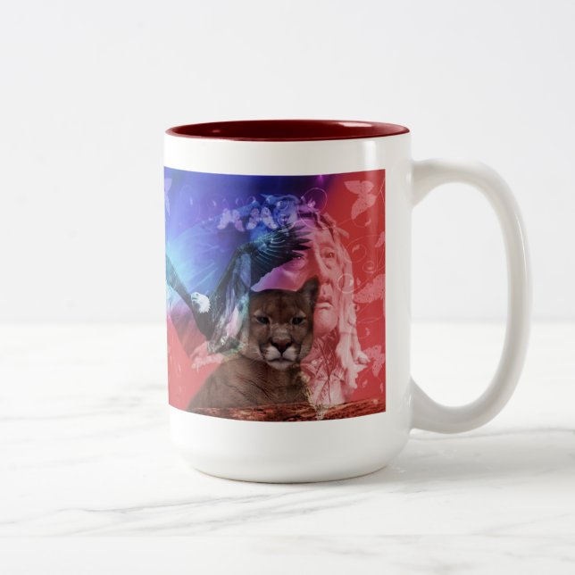 Caneca De Café Em Dois Tons Chefe Indígena Americano (Direita)