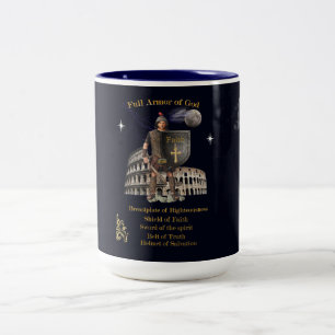 Caneca De Café Em Dois Tons Cheio Armor de DEUS