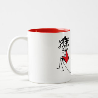 Caneca De Café Em Dois Tons Cheio de Amor: Vermelho - Loreen Love Mugs