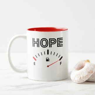 Caneca De Café Em Dois Tons Cheio de esperança de inspiração