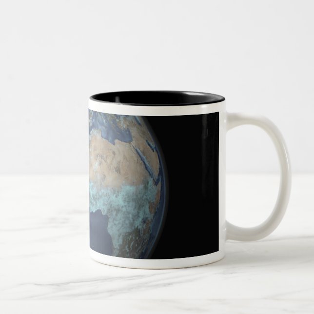 Caneca De Café Em Dois Tons Cheio Terra mostrando evaporação (Direita)