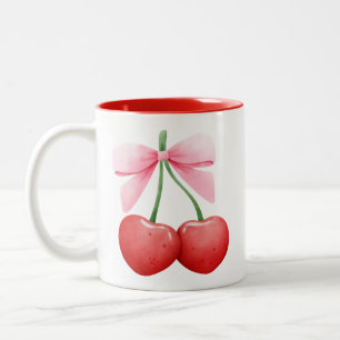 Caneca De Café Em Dois Tons Cherries de Coquetes de Aquarela