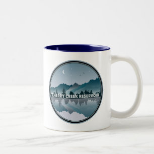 Caneca De Café Em Dois Tons Cherry Creek Reservoir Colorado Reflexão