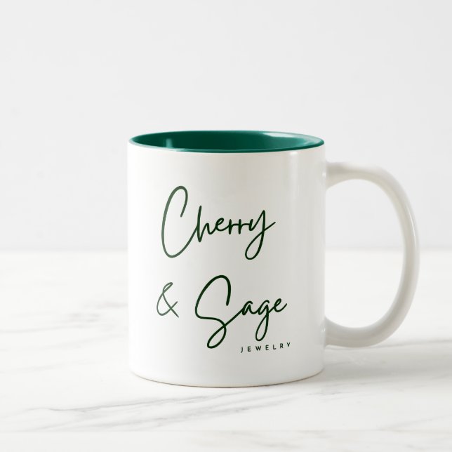 Caneca De Café Em Dois Tons Cherry & Sage Jewelry Mug (Direita)