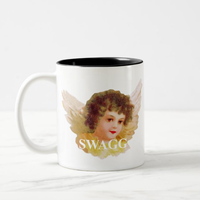Caneca De Café Em Dois Tons cherub anjo (Esquerda)
