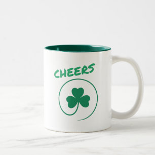 Caneca De Café Em Dois Tons Chever Shamrock Dia de São Patrício Verde irland