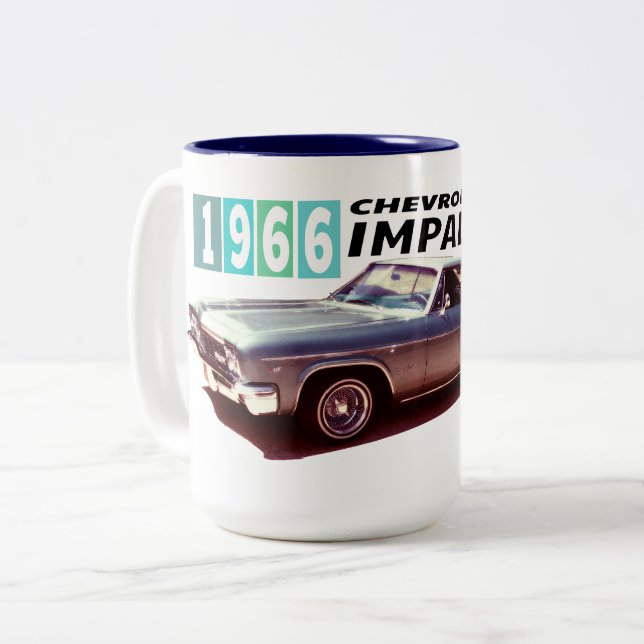 Caneca De Café Em Dois Tons Chevrolet Impala 1966 (Frente Esquerda)
