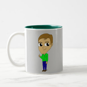 Caneca De Café Em Dois Tons chibi