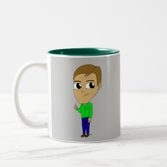 Caneca De Café Em Dois Tons chibi (Esquerda)