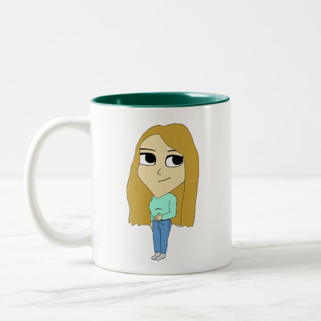 Caneca De Café Em Dois Tons chibi (Esquerda)