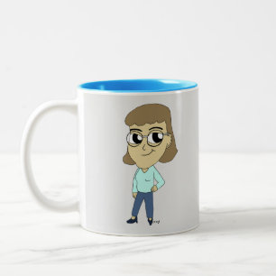 Caneca De Café Em Dois Tons chibi
