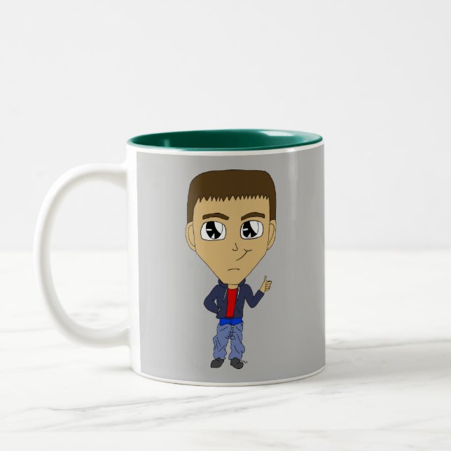 Caneca De Café Em Dois Tons chibi (Esquerda)