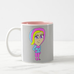 Caneca De Café Em Dois Tons chibi