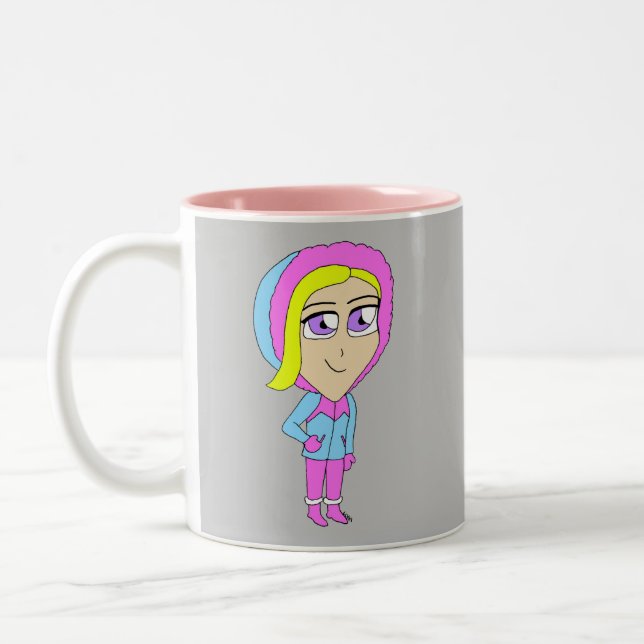 Caneca De Café Em Dois Tons chibi (Esquerda)