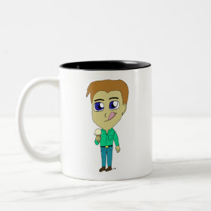 Caneca De Café Em Dois Tons chibi