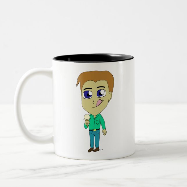 Caneca De Café Em Dois Tons chibi (Esquerda)