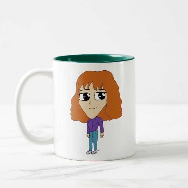 Caneca De Café Em Dois Tons chibi (Esquerda)