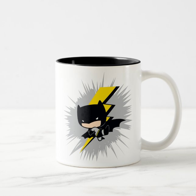 Caneca De Café Em Dois Tons Chibi Batman Lightning Kick (Direita)