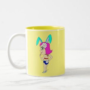 Caneca De Café Em Dois Tons chibi bunnygirl