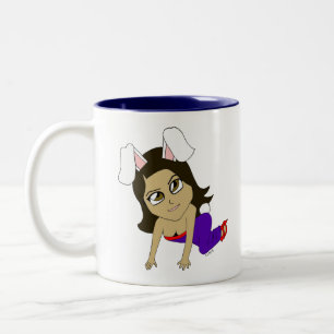 Caneca De Café Em Dois Tons chibi bunnygirl