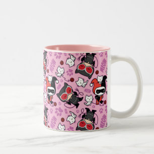Caneca De Café Em Dois Tons Chibi CatWomen, Harley Quinn, & Kittens Padrão
