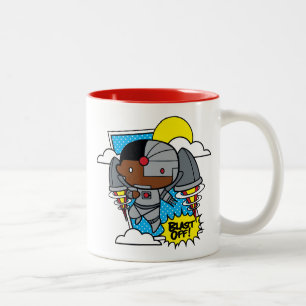 Caneca De Café Em Dois Tons Chibi Cyborg Explode!