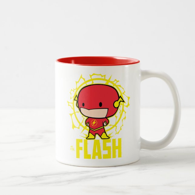 Caneca De Café Em Dois Tons Chibi Flash com eletricidade (Direita)