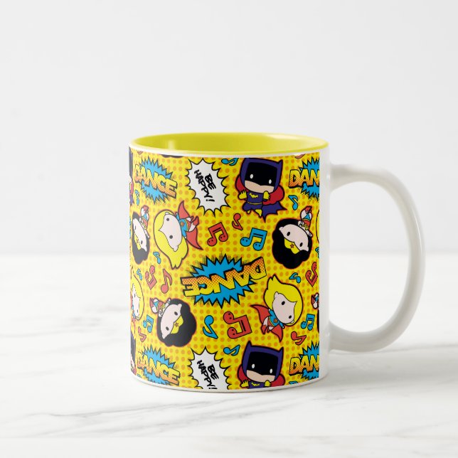 Caneca De Café Em Dois Tons Chibi Heroine Dance Pattern (Direita)