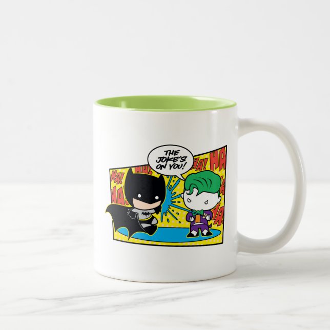 Caneca De Café Em Dois Tons Chibi Joker Pranking Chibi Batman (Direita)