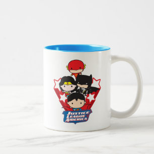 Caneca De Café Em Dois Tons Chibi Justice League of America Stars