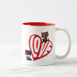 Caneca De Café Em Dois Tons Chibi - Mulher-Gato Batman