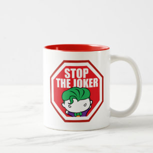 Caneca De Café Em Dois Tons Chibi - Sinal "Stop The Joker"