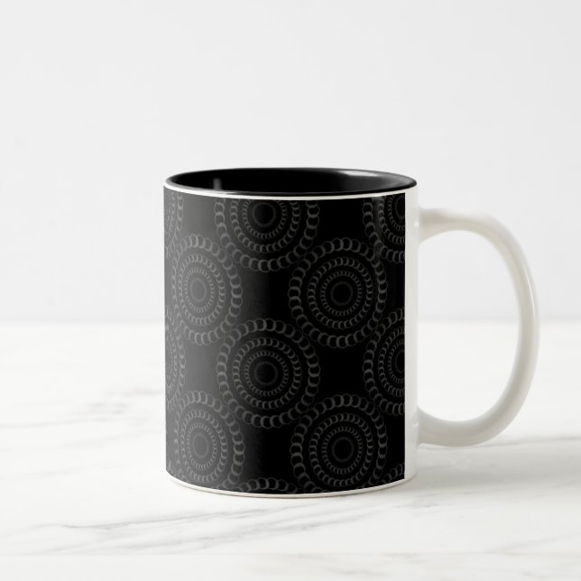 Caneca De Café Em Dois Tons Chic Mug sofisticado, carvão vegetal (Direita)