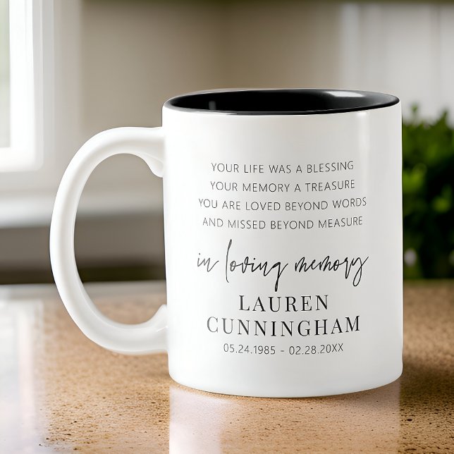 Caneca De Café Em Dois Tons Chic Simples Elegante Moderno Memorial (Criador carregado)