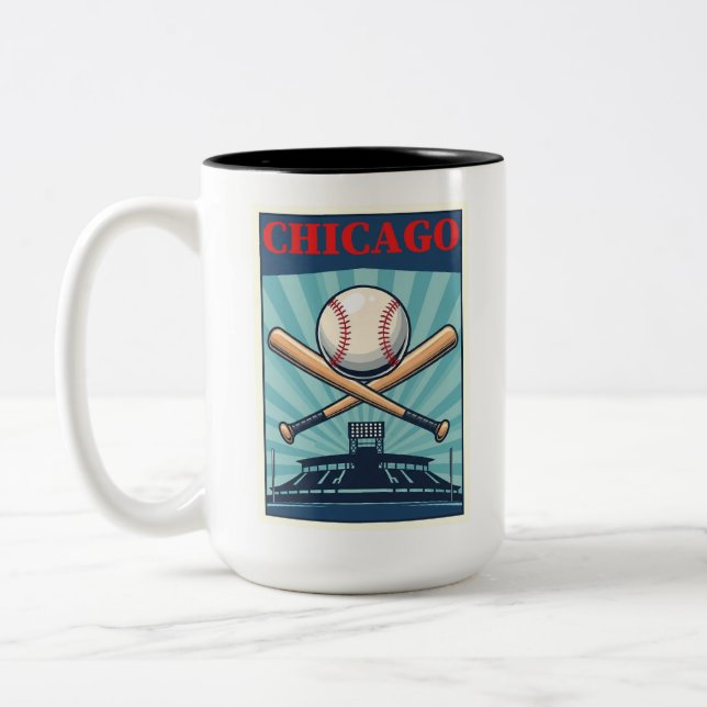 Caneca De Café Em Dois Tons Chicago Baseball-Temed Café Cup (Esquerda)