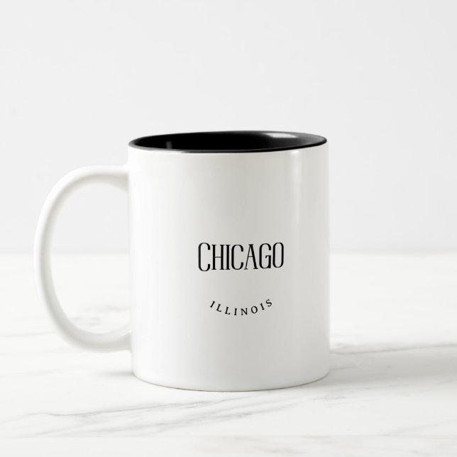 Caneca De Café Em Dois Tons Chicago IL (Esquerda)