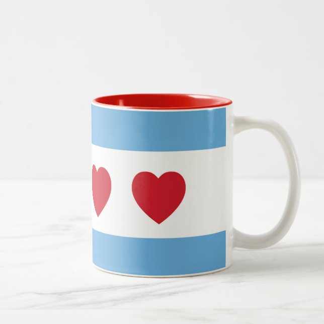 Caneca De Café Em Dois Tons Chicago Love | Mug | Prêmio (Direita)