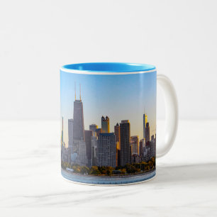Caneca De Café Em Dois Tons Chicago Skyline - Mug Café De Duas Toneladas