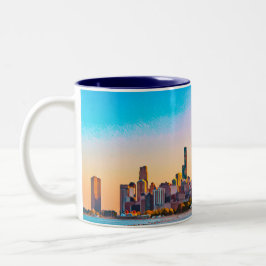 Caneca De Café Em Dois Tons Chicago Skyline - Mug Café De Duas Toneladas
