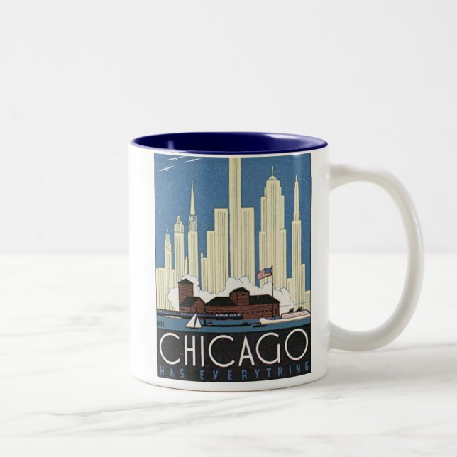 Caneca De Café Em Dois Tons Chicago tem tudo (Direita)