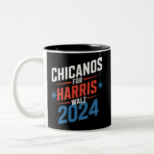 Caneca De Café Em Dois Tons Chicanos para Harris Walz 2024 Presidencial 