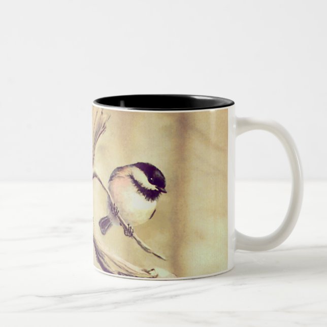 Caneca De Café Em Dois Tons CHICKADEE por SHARON SHARPE (Direita)