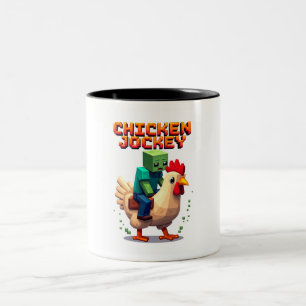 Caneca De Café Em Dois Tons Chicken Jockey - Engraçado Gamer Mug