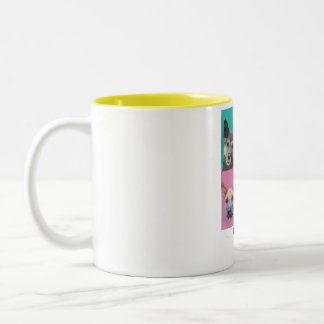 Caneca De Café Em Dois Tons chien en sticker sur tasse jaune