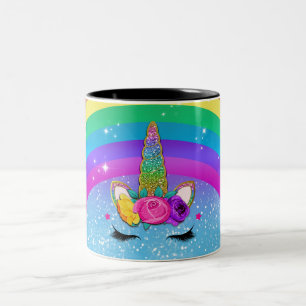Caneca De Café Em Dois Tons Chifre de Unicórnio Espelhado Brilho Cintilante Ar