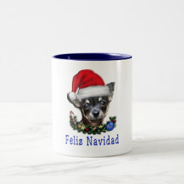 Caneca De Café Em Dois Tons Chihuahua Christmas
