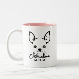 Caneca De Café Em Dois Tons Chihuahua Mãe Café Mug com Chihuahua Face