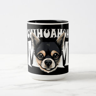 Caneca De Café Em Dois Tons Chihuahua Mãe Cute Chihuahua Momma Puppy Cão